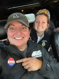 This morning the Driscoll family cast their votes! Make sure to get out and  vote today if you haven't yet 🇺🇸