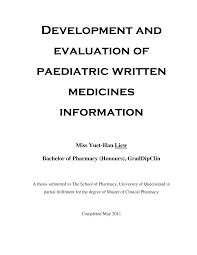 Development and evaluation of paediatric written medicines information