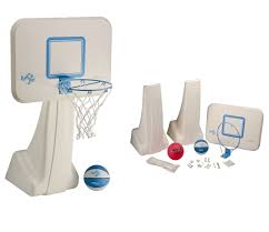 Smith salt pool competitive basketball game with anchors. Pool Basketball And Volleyball Game Sets At Sunplay Com