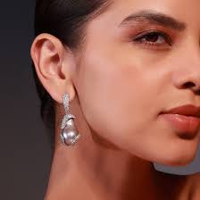 Baroque Pearl Diamond Earrings