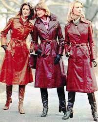 Red Leather Trenchcoat Girls Leather Trench Coat Fashion Leather Coat