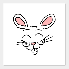 For other design ideas, consider using the realistic bunny silhouette template or the cartoon blank bunny template. Cartoon Bunny Face 3 Bunny Affiche Et Impression D Art Teepublic Fr