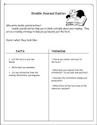 Double Journal Entries School Reading Middle School Writing Elementary Reading