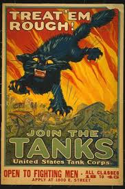 Treat Em Rough Join The Tanks United States Tank Corps Vintage War Military Cat Poster Military Poster Cat Posters Ww1 Propaganda Posters