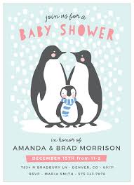 Penguin Winter Baby Shower Invitations