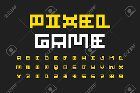 Of these, x is the l Pixel Video Game Retro Style Font 8 Bit Pixel Alphabet Letters And Numbers Royalty Free Svg Cliparts Vectors And Stock Illustration Image 124792627