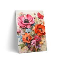 Tablou Canvas - Newspaper Flowers – The Print Studio