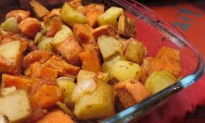 Duo De Patates Roties Au Four Recette Patate Douce Au Four Idee Recette Patate Rotie