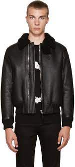 Givenchy Black Shearling Jacket Mens Shearling Jacket Black Shearling Jacket Mens Leather Bomber Jacket