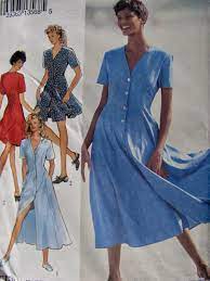 Style 2228 Misses Size 6 To 16 V Neck Dress Shirt Dress Etsy Shirt Dress Misses Clothing V Neck Dress