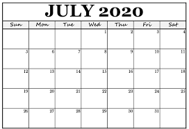 Blank Calendar Is Indeed A Lot Of People Are Looking For All Need To Make Notes In In 2020 Free Printable Calendar Templates July Calendar Printable Calendar Template
