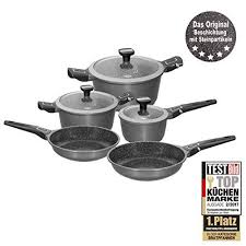 Stoneline Lot De 2 Poeles Imagination Plus Avec Manche Amovible Adaptees A Tous Les Feux 8 Teilig Batterie De Cuisine Induction Batterie De Cuisine Poele