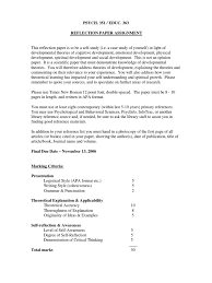Writing a reflection paper can be tricky. Psyco 351 Reflection Paper Assignment Pdf Self Awareness Theory