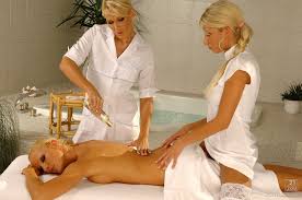 Free Porn Pics of Three pretty blondes enjoying hot lesbian massage and sex  - MyPornstarBook.net