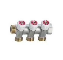 Colector Modular Multiplex Latón 3/4" 3 Vías Con Válvulas - 01307265
