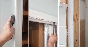 I used a flat pry bar to carefully lift off the casing. How To Remove A Closet Door Frame Sand Dollar Lane