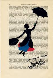 Vol Mary Poppins Silhouette Art Print Girouette Affiche Livre Art Dortoir Chambre Cadeau Impression Impression Decor Affiche Dictionnaire Imprime Mural Mary Poppins Silhouette Merry Poppins Mary Poppins