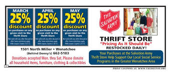 Salvation Army Coupon Wenatchee Thrifty Living Salvation Army Army