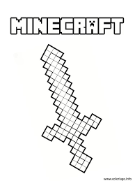 Coloriage Epee Minecraft A Imprimer En 2020 Coloriage Minecraft Coloriage Dessins Minecraft