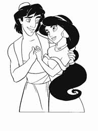 Disegno Di Jasmine Assieme Ad Aladdin Da Colorare Disegni Da