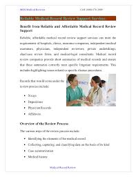 Reliable Medical Record Review Support Services