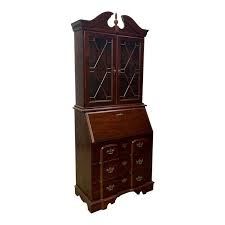 Its extra storage is ideal for small spaces, yet provides ample room to work comfortably and stay organized. Vintage Cherry Block Front Federal Style Secretary Desk Hutch Chairish