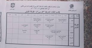 جدول محاضرات الفرقه الاول كل الاقسام اتحاد طلاب كلية الآداب جامعة الفيوم الصفحة الرسمية Facebook