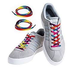 Flache Elastische Schnursenkel Mit Einstellbarer Spannung In Regenbogen Farben Schuhbander Ohne Binden Komfortable Schuhbinden Einfach Zu Bedienen Schuhe Binden