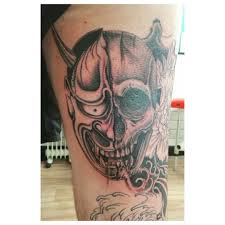 #halloween #halloweenmakeup #half skull #face paint #spooky #skull makeup #pink eyeshadow #blonde #blue eyes #grunge #follow #bringmethehorizon #you me at six #pierce the veil #of mice and. Update 36 Powerful Hannya Mask Tattoos August 2020