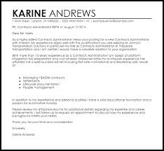 Contracts Administrator Cover Letter Sample Cover Letter Templates Examples