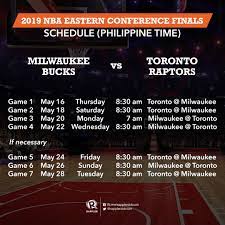 Most consecutive nba finals appearances by a franchise. Game Schedule Nba Western And Eastern Conference Finals 2019