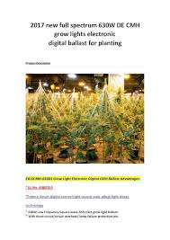 2017 New Full Spectrum 630w De Cmh Grow Lights Electronic Digital Ba