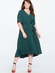 True Wrap Dress With Piping Detail Women S Plus Size Dresses With Images Plus Size Dresses Wrap Dress Dresses