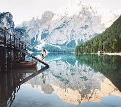 Lago Di Braises Tirol Italia Italia Viagem Cores
