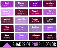 The Intermediate Color Between Blue And Red Purple Has A Wide Variety Of Shades Often Associated W Purple Colour Shades Purple Color Chart Purple Color Code