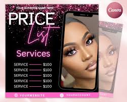 Makeup Artists Pricing List