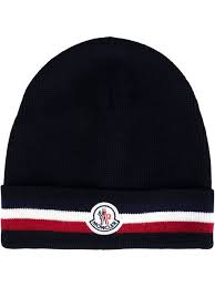 Moncler Striped Trim Beanie Moncler Beanie Moncler Mens Street Style Beanie Hats