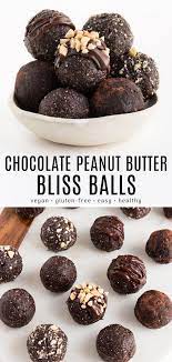 Chocolate Peanut Butter Bliss Balls Recipe Healthy Dessert Vegan Dessert Recipes Healthy Dessert Recipes