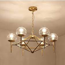 Modern Round Glass Ball Chandelier Creative Metal Pendant Lighting Gold Industry Ceiling Li Pendant Lighting Dining Room Dining Room Lighting Lamps Living Room