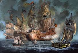 Two Spanish Ships Attacked By Pirates By Anton Atanasov Art Historical Art Marine Painting Pirate Art