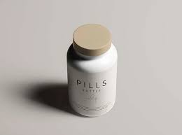 Pill container 7 day divider. Realistic Pills Bottle Mockup