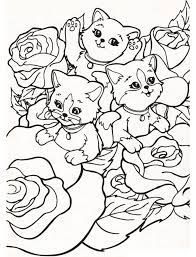 Lisa frank animals download and print for. Cats With Roses From Lisa Frank Coloring Page Free Printable Coloring Pages For Kids