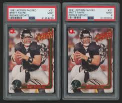 1991 action packed 24kt gold. Lot Of 2 1991 Action Packed Rookie Update 21 Brett Favre