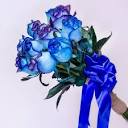 خرید آنلاین دسته گل رز آبی 11شاخه کد32806 | سولین بازار