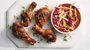 Jerk Chicken Drumsticks With Mango Jicama Sauce Recipe Recipe Easy Chicken Recipes Jicama Jerk Chicken