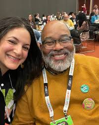 Our Executive Director Sarah Baker @sarahlynnbaker attended NCTE last week  and documented her time there 📚📸 @nctegram Picture 1 Sarah Baker with the  SCBWI sponsored panel speakers: Nancy Bo Flood MFA, PhD,
