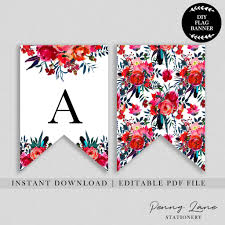 In case of business associates, a birthday letter must be sincere and genuine. Red Floral Birthday Flag Bunting Banner Free Printable Banner Letters Birthday Flags Printable Birthday Banner