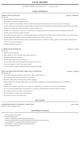 fabrication technician resume sample