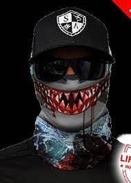 Sharp Edge Shark Multi Purpose Face Shield Balaclava Bandana Neck Gaiter Buff Sun Mask Neckerchief By Vaderunlimited On Etsy Motorcycle Face Mask Diving Buff