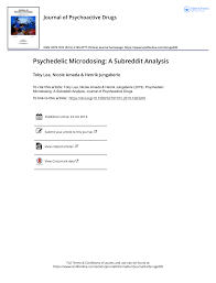 Pdf Psychedelic Microdosing A Subreddit Analysis